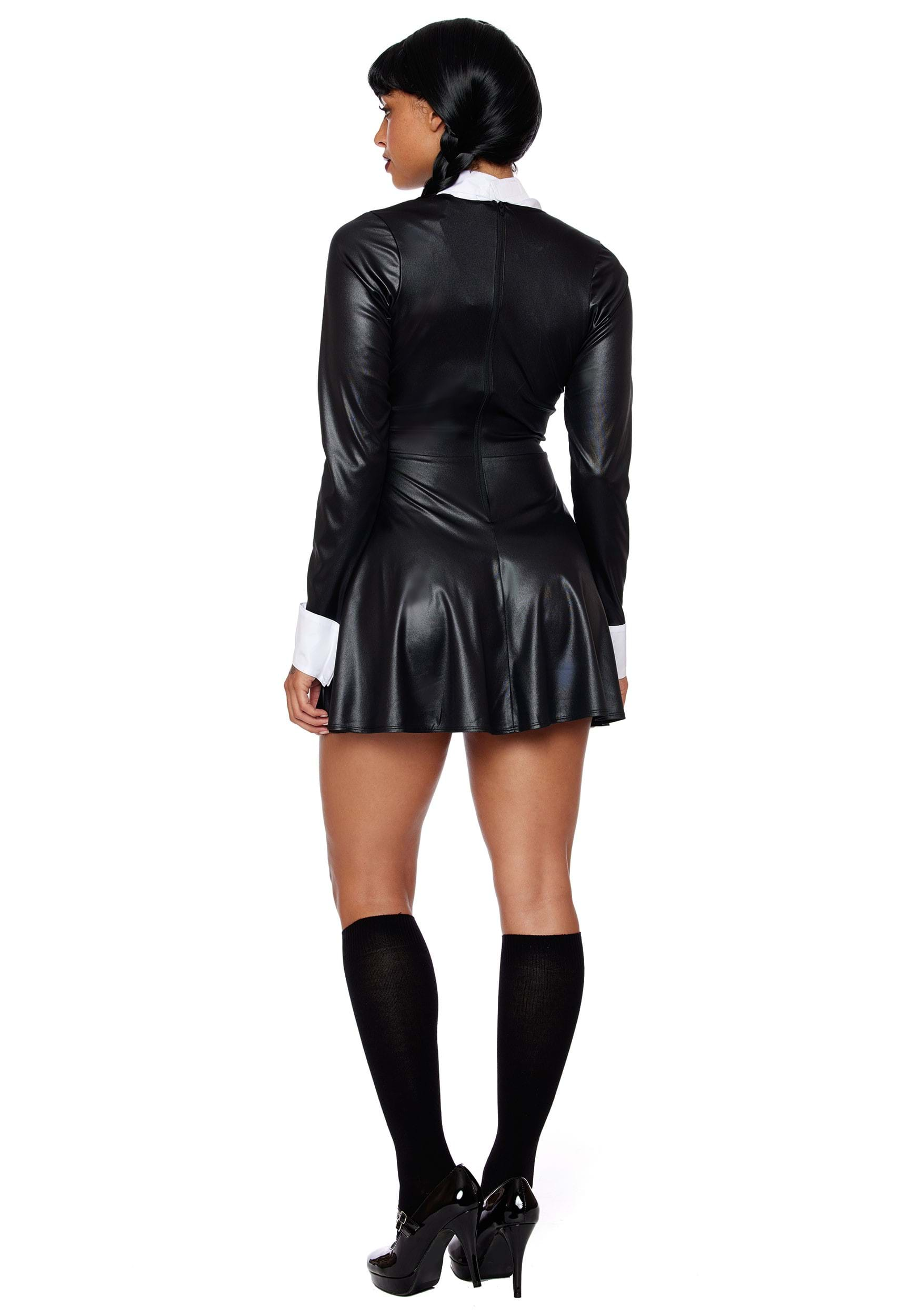 Laced Back Zipper Fastening Women Lambskin store Gothic Leather Skirt For Halloween