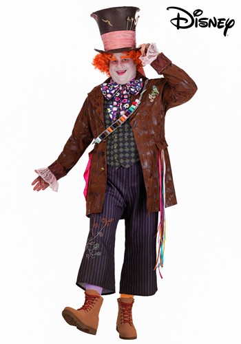 Men's Plus Size Premium Live Action Disney Mad Hatter Costum