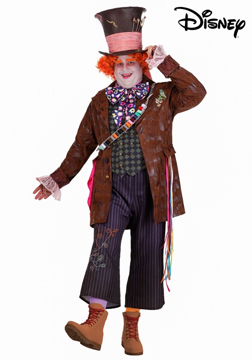 Men's Plus Size Premium Live Action Disney Mad Hatter Costum