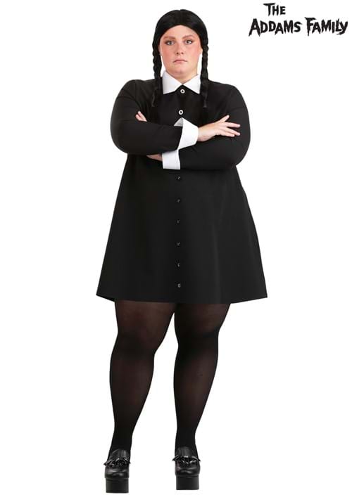Plus Size 1960s Wednesday Addams Costume for Women