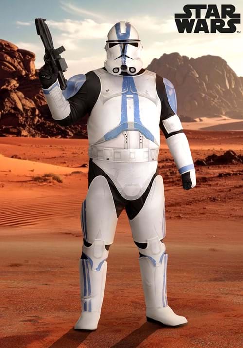Plus Size Deluxe Star Wars Clone Trooper Mens Costume