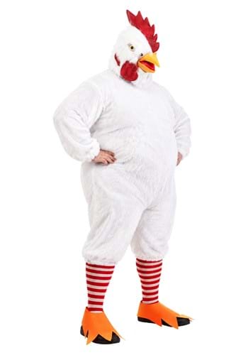 Plus Size White Rooster Adult Costume UPD 1