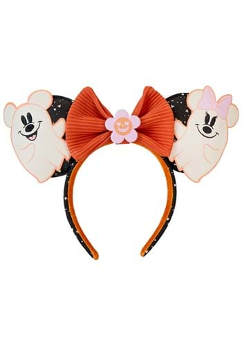 Mickey Minnie Floral Ghost Glow Ear Loungefly Headband