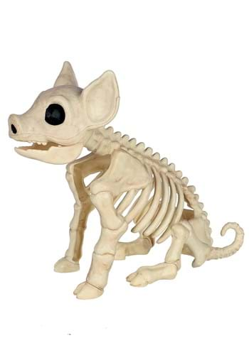 Seated Skeleton Pig Decoration