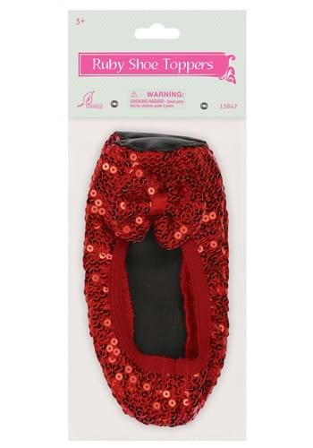 Red Sequin Ruby Shoe Toppers for Kids