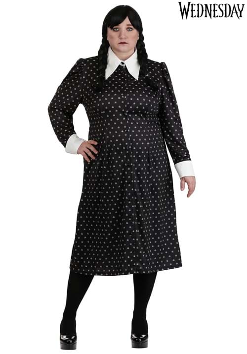 Plus Size Wednesday Addams Polka Dot Costume Dress