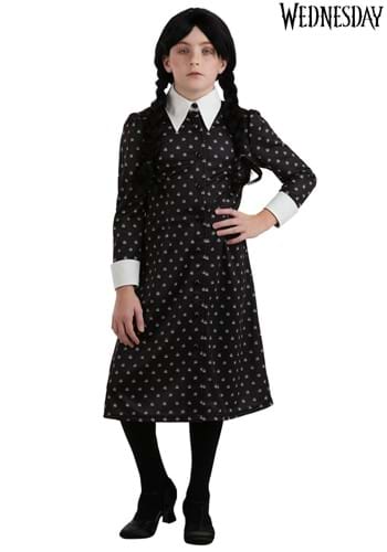 Wednesday Addams Polka Dot Costume Dress for Girls