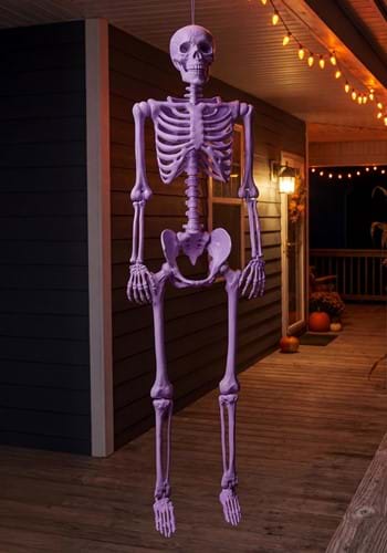 5FT Poseable Crazy Bones Skeleton in Purple Halloween Decora