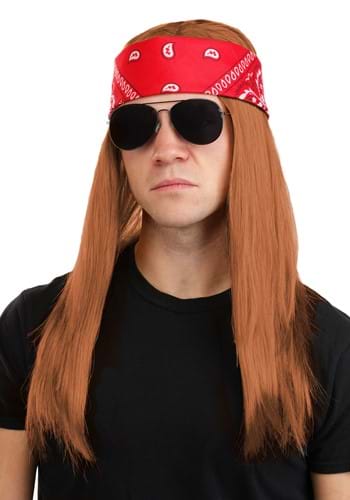 Long 80s Rocker Mens Costume Wig