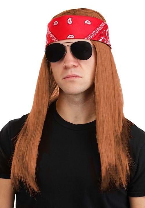 Long 80s Rocker Mens Costume Wig