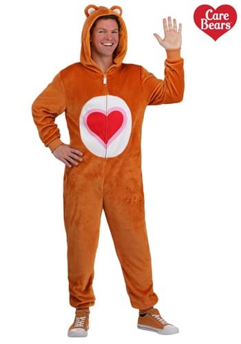 Adult Care Bears Tenderheart Bear Costume Onesie Alt 1