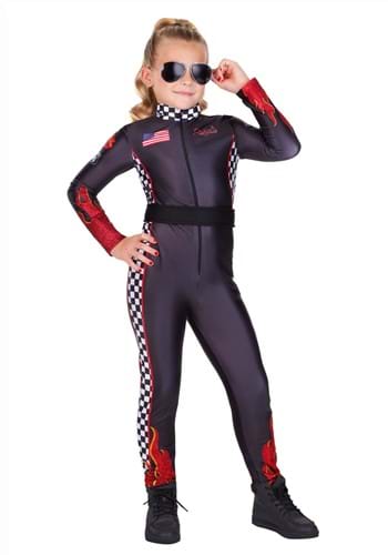Fiery Race Car Driver Girls Costume