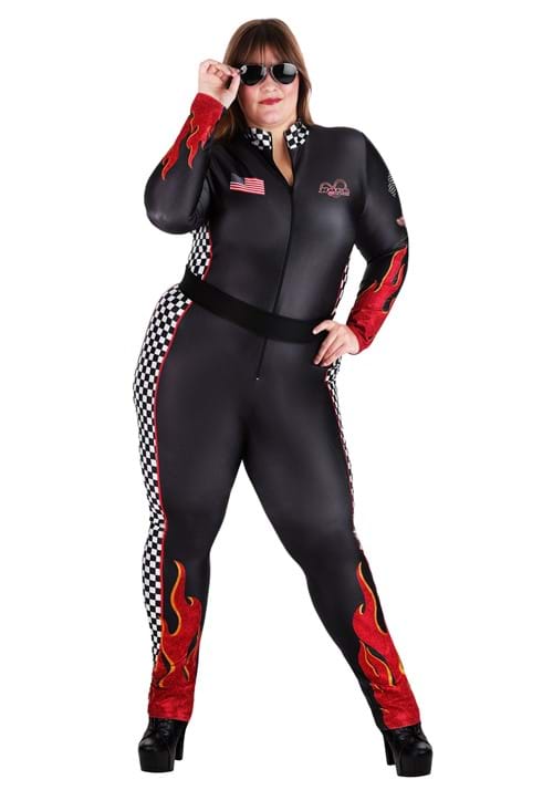 Plus Size Fiery Race Car Driver Costume for Women