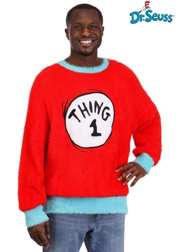 Dr Seuss Thing 1 2 Adult Christmas Sweater