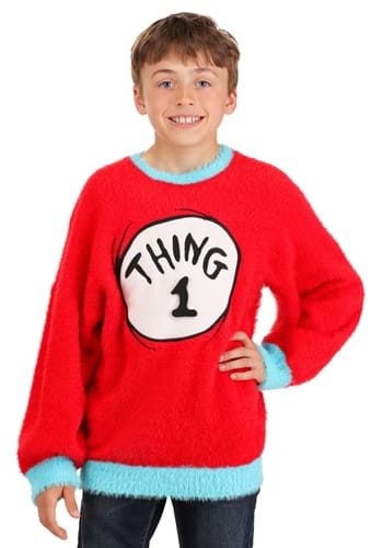 Dr Seuss Thing 1 2 Kids Christmas Sweater Alt 4