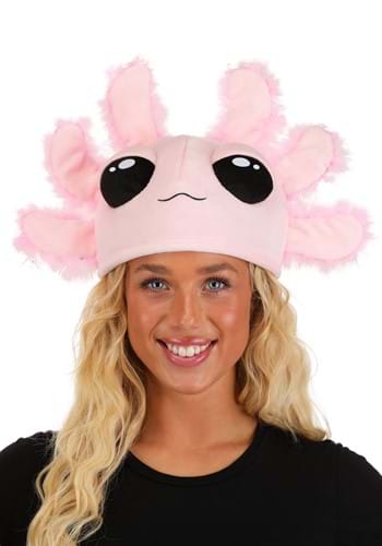 Pink Axolotl Costume Hat for Adults