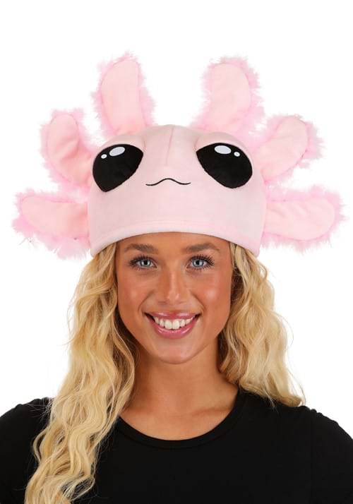 Pink Axolotl Costume Hat for Adults