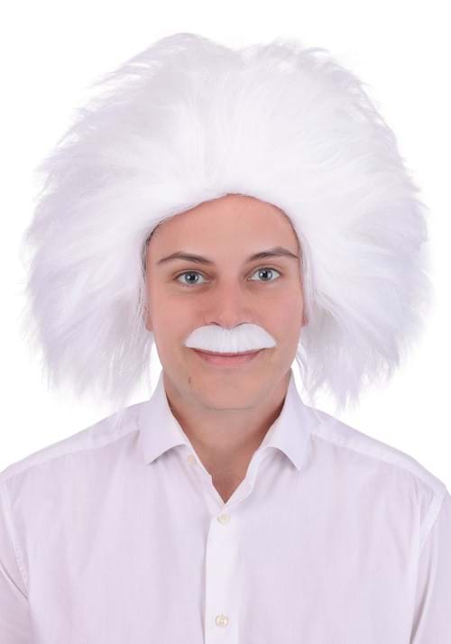 Adult Mad Scientist Wig and Mustache Costume Kit