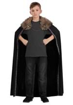 Black Faux Fur Collar Viking Kids Costume Cape