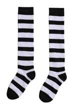 Black and White Striped Witch Socks for Girls Alt 1