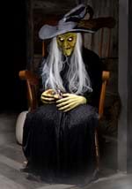 Animatronic Seated Witch Holding Candy Bowl Decoration
