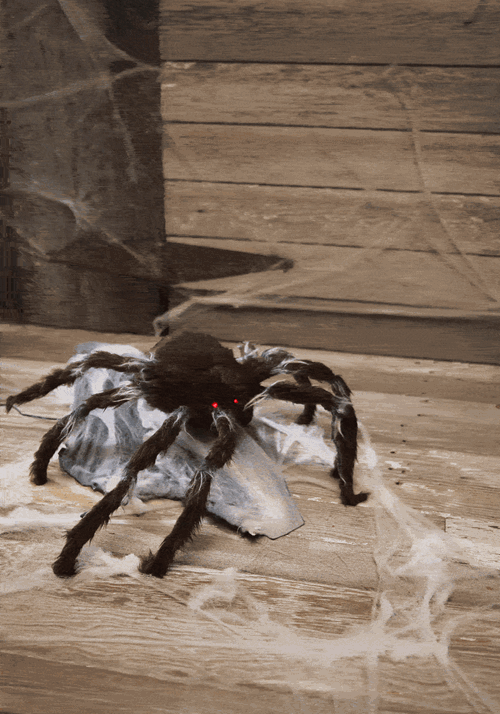 36 Inch Animatronic Jumping Black Spider Decoration