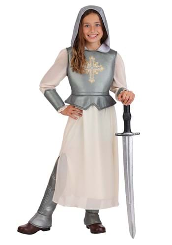 Shining Silver Joan of Arc Girls Costume