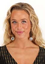 1 Inch Silver Disco Ball Costume Earrings Alt 2