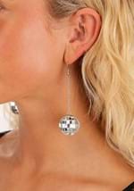 1 Inch Silver Disco Ball Costume Earrings Alt 1