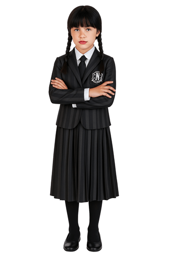 Wednesday Nevermore Girls Costume Main UPD