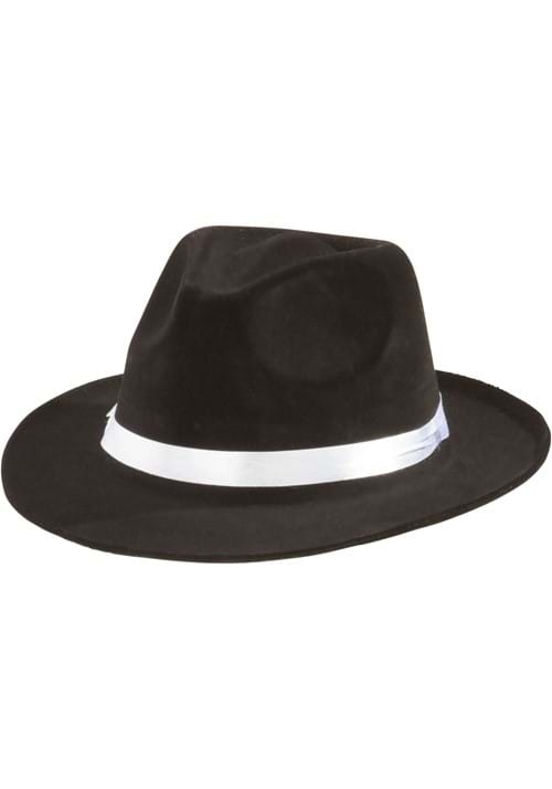 Classic Black Gangster Fedora Adult Costume Hat