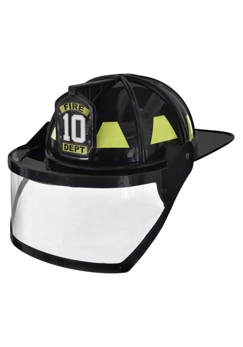 Black Firefighter Costume Adult Helmet
