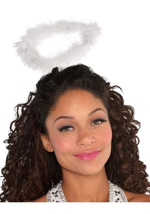 Marabou White Halo Adult Costume Accessory