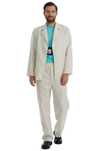 80s White Miami Cop Mens Costume Suit