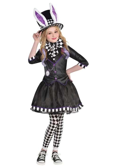 Dark Mad Hatter Girls Costume Dress