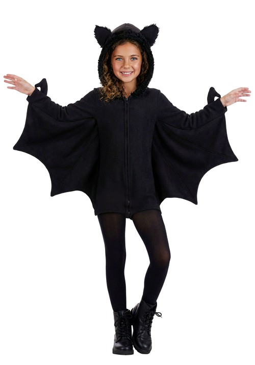 Girl's Cozy Fleece Bat Zip Up Dress Costume
