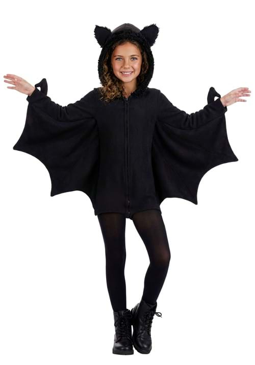 Kids Cozy Fleece Bat Zip Up Dress