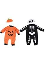 Infant Reversible Skeleton Pumpkin Onesie Costume