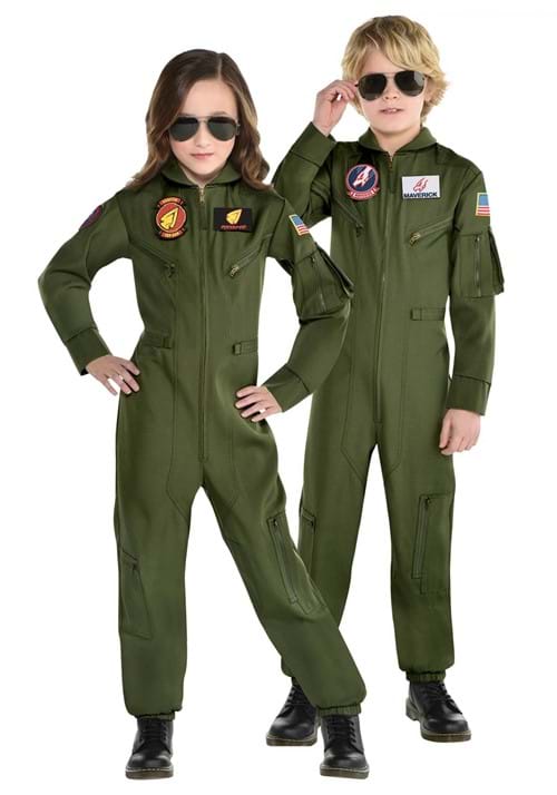Top Gun Movie Flight Uniform Kids Costume