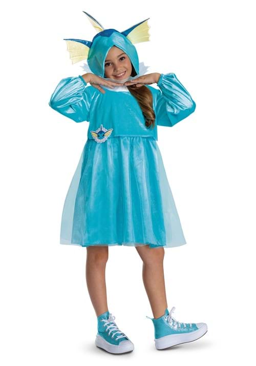 Pokemon Vaporeon Hooded Girls Costume Dress