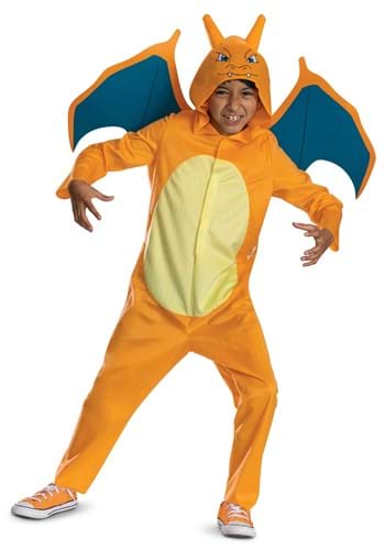 Classic Pokemon Charizard Hooded Jumpsuit Kids Costume