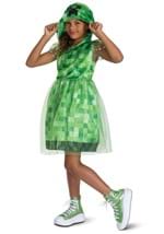 Girls Minecraft Creeper Hooded Costume Dress