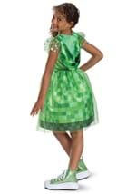 Girls Minecraft Creeper Hooded Costume Dress Alt 1