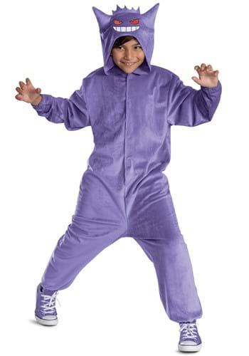Deluxe Pokemon Gengar Hooded Jumpsuit Kids Costume