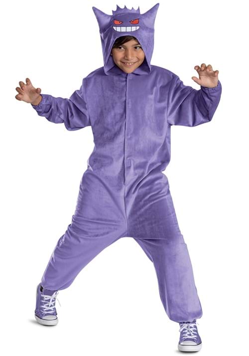 Deluxe Pokemon Gengar Hooded Jumpsuit Kids Costume