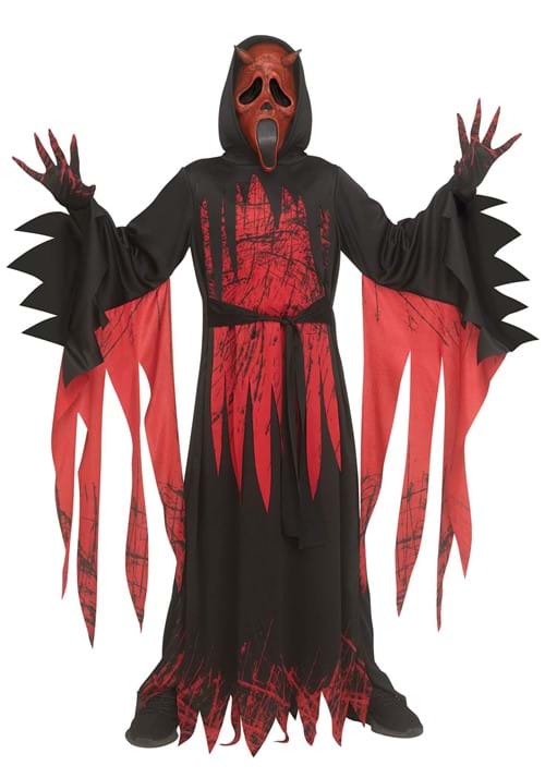 Kids Aged Devil Ghost Face Costume