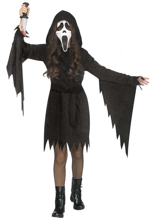 Glitter Ghost Face Girls Costume
