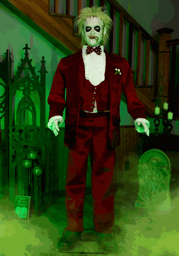 6FT Animated Life Size Beetlejuice with 2 Outfits Decoration