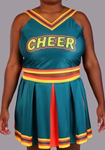 Plus Size Green Cheerleader Womens Costume Alt 4