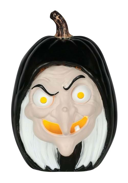 10 Inch Light Up Snow White Evil Witch Pumpkin Decoration